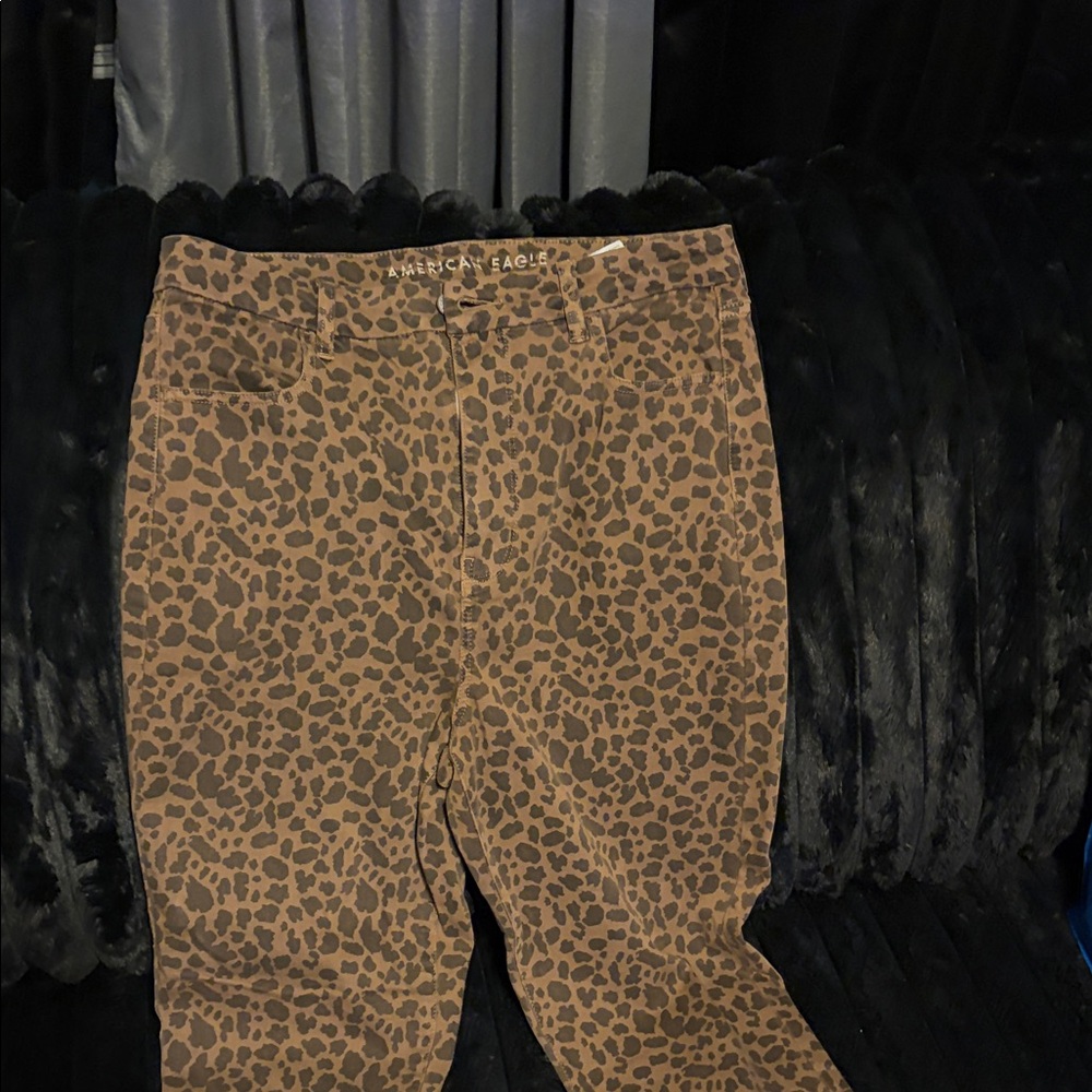 American Eagle Outfitters Brown Leopard Print Jeans